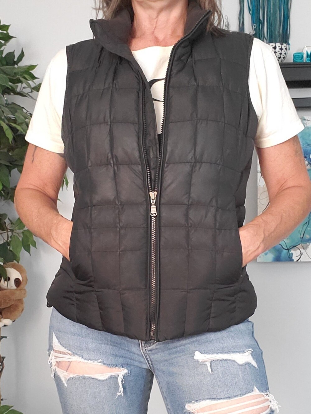 EDDIE BAUER Premium Goose Down Quilted Puffer Vest M